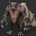 Flying Creature With Bat Wings Brown Black Skin Sharp Fangs And Clawed Hands 3d model