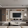 Modern Living and Dining Room Interior Design With Sofa Coffee Table And Decorative Wall Art