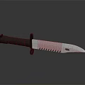 Tactical Military Knife With Black Handle Serrated Metal Blade And Reflective Surface