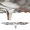 Silver Metal Wall Decor With Wavy Flowing Design And Shiny Surface 3d model