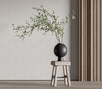 vase green plant vase plant potted plant 3d model