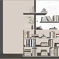 Quiet bookcase 3d model