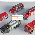 Colorful Toy Fire Trucks With Different Designs And Features 3d model