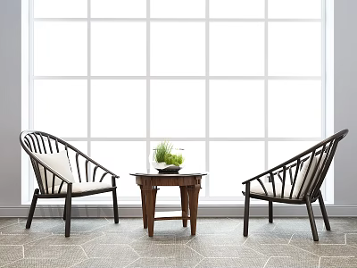 Modern leisure sofa combination single chair coffee table combination 3d model