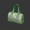 Elegant Vintage Floral Print Handbag With Leather Handles And Classic Design