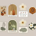 Decorative Wall Art Pieces With Flower Plant Designs And Home Life Words