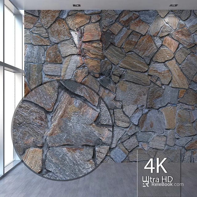 Natural Stone Wall Components With Varied Textures And Earthy Color Tones 3d model 