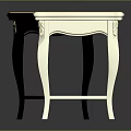 Black and White Decorative Side Tables With Square Tops And Ornate Designs