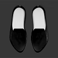 Black Leather Slippers with Tassel Detail and White Inner Lining