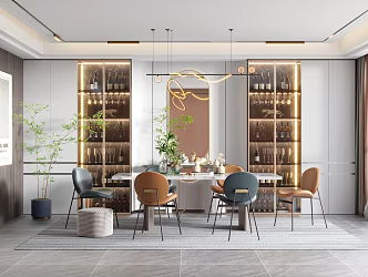Light Luxury Restaurant 3d model