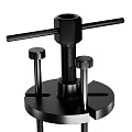 Black Industrial Hardware Tool With Threaded Rod Support Pillars And Stable Base 3d model