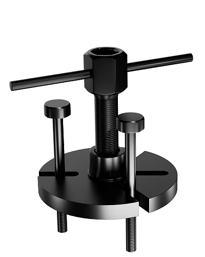 Black Industrial Hardware Tool With Threaded Rod Support Pillars And Stable Base 3d model