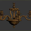 Golden Classic Chandelier with Intricate Ornate Details and Candelabra Style Arms