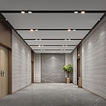 modern office elevator hall hotel elevator hall shopping mall elevator hall 3d model