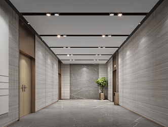 modern office elevator hall hotel elevator hall shopping mall elevator hall 3d model