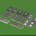 Long Rectangular Modern Household Control Panels With Numbers Arrows And Symbols 3d model
