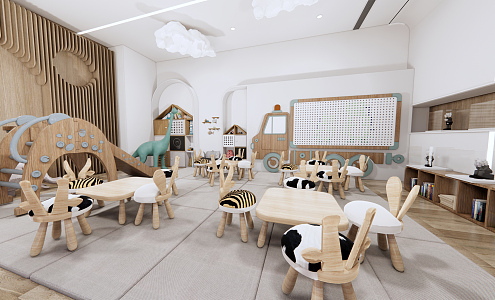 Modern Kindergarten Classroom 3d model