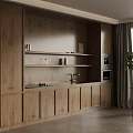 Wooden Kitchen Cabinets With Open Shelves Sink Faucet And Oven Design