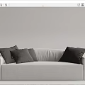 Minimalist Light Gray Multi Seater Sofa With Dark Gray Accent Cushions 3d model