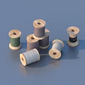 Household Wooden Thread Spools With Various Colors For Sewing And Craft Projects
