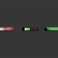 Vibrant Pink Brown And Green Ice Cream Bars On Wooden Sticks Against Black Background