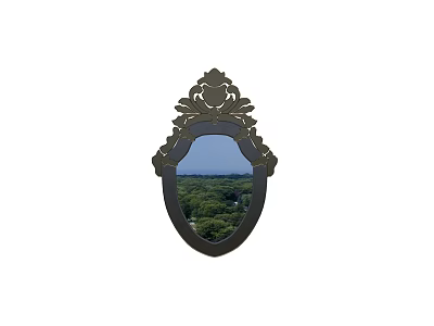 Elegant Decorative Top Mirror Reflecting Green Trees And Blue Sky View 3d model