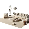 Modern Middle Ancient Sofa Coffee Table Combination Middle Ancient Sofa Coffee Table Combination 3d model