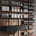 Modern Wooden Bathroom Vanity Cabinet With Multi-layer Shelves Sink And Storage Jars