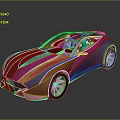 Red Convertible Sports Car With Sleek Modern Design And Blue Interior Seats