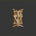 Golden Mechanical Car Model With Intricate Structure And Decorative Components