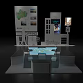 Modern Art Installation With Interactive Display Stand Screens And Information Panels 3d model