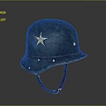 Vintage Green Military Weapon Helmet with Yellow Star and Leather Straps