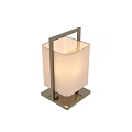 Modern Minimalist Table Lamp With Metal Frame And Beige Square Lampshade