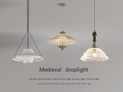 Medieval Antique Pendant Lights with Artistic Unique Style and Annular Ambient Light 3d model