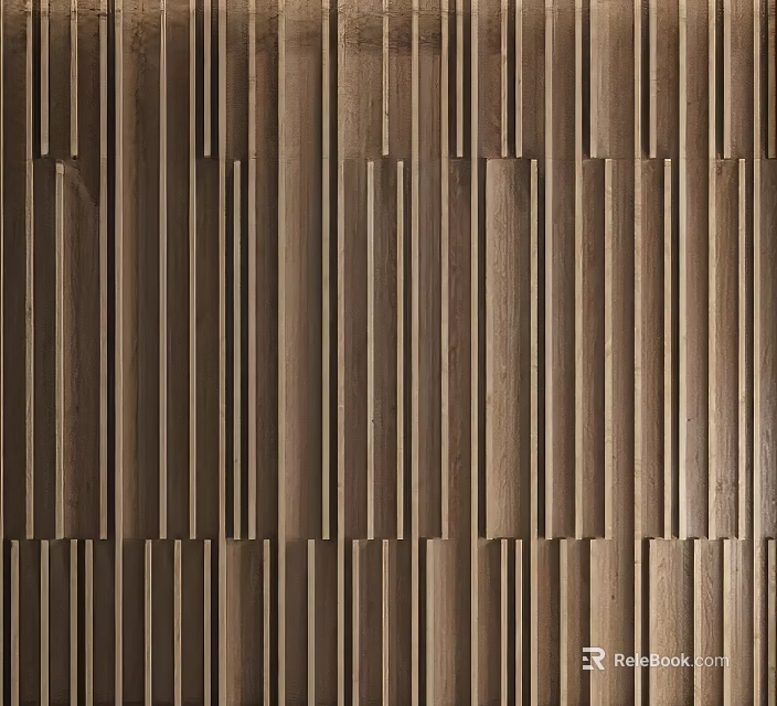 Wooden Wall Paneling With Modern Vertical Horizontal Striped Design For Interior Decor 3d model