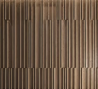 Wooden Wall Paneling With Modern Vertical Horizontal Striped Design For Interior Decor 3d model