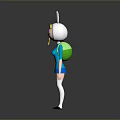 3D Game Movie Character With Rabbit Ears Blonde Hair And Blue Dress