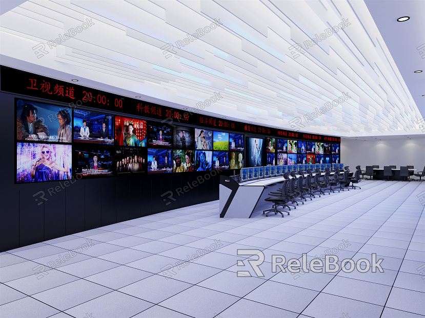 Modern Monitoring Room Provincial TV Station Testing Center III model