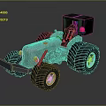 Pink Monster Truck With Large Black Tires Black Cab And Red Accents