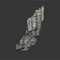 Natural Stone Rock Structures With Green Plants Growing In Crevices Design