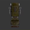 Olive Green Military Truck With Front Plow Roof Mounted Cannon And Tank Body