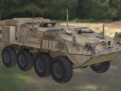 Military Armored Functional Vehicle With Multi Wheel And Protective Armor For Outdoor Terrain 3d model