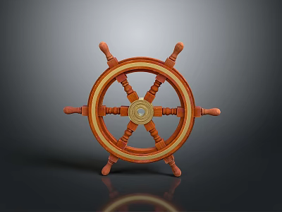 rudder wheel rudder steering wheel marine rudder ship rudder ship steering wheel game item 3d model