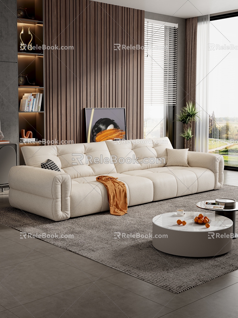 Living room sofa coffee table combination ornaments model