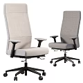 Modern Office Chair Light Gray Fabric High Back Design Comfortable Adjustable Swivel Base With Wheels