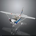Aerospace White Aircraft Model With Blue Red Details And Wing Structure