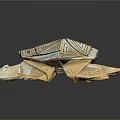 Intricate Handmade Origami Turtle With Geometric Shell Patterns On Dark Background