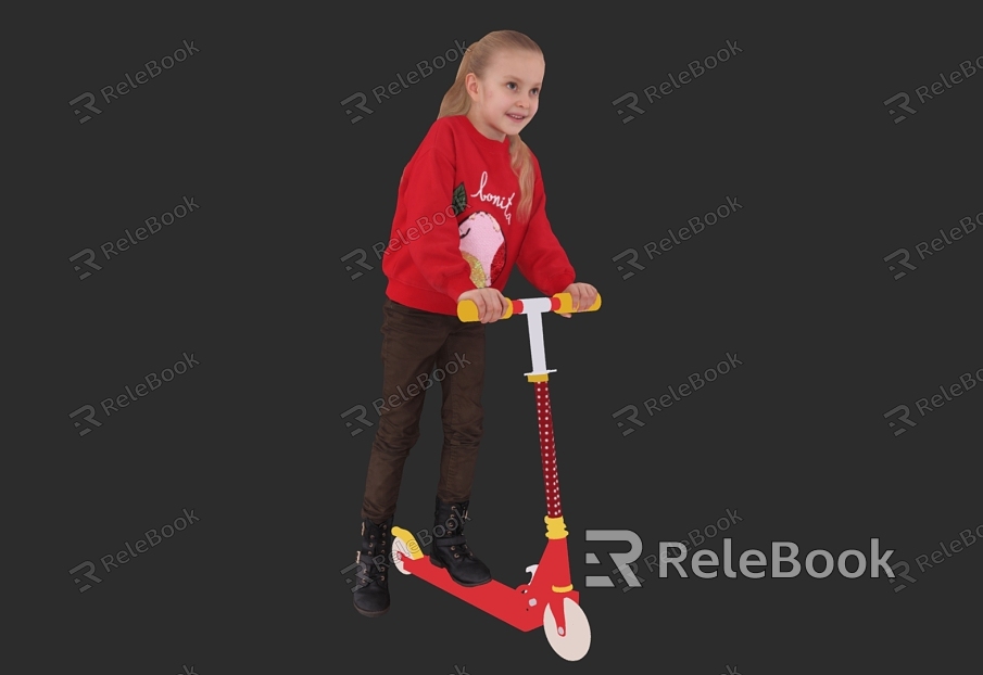 Cute little girl skateboarding girl children model