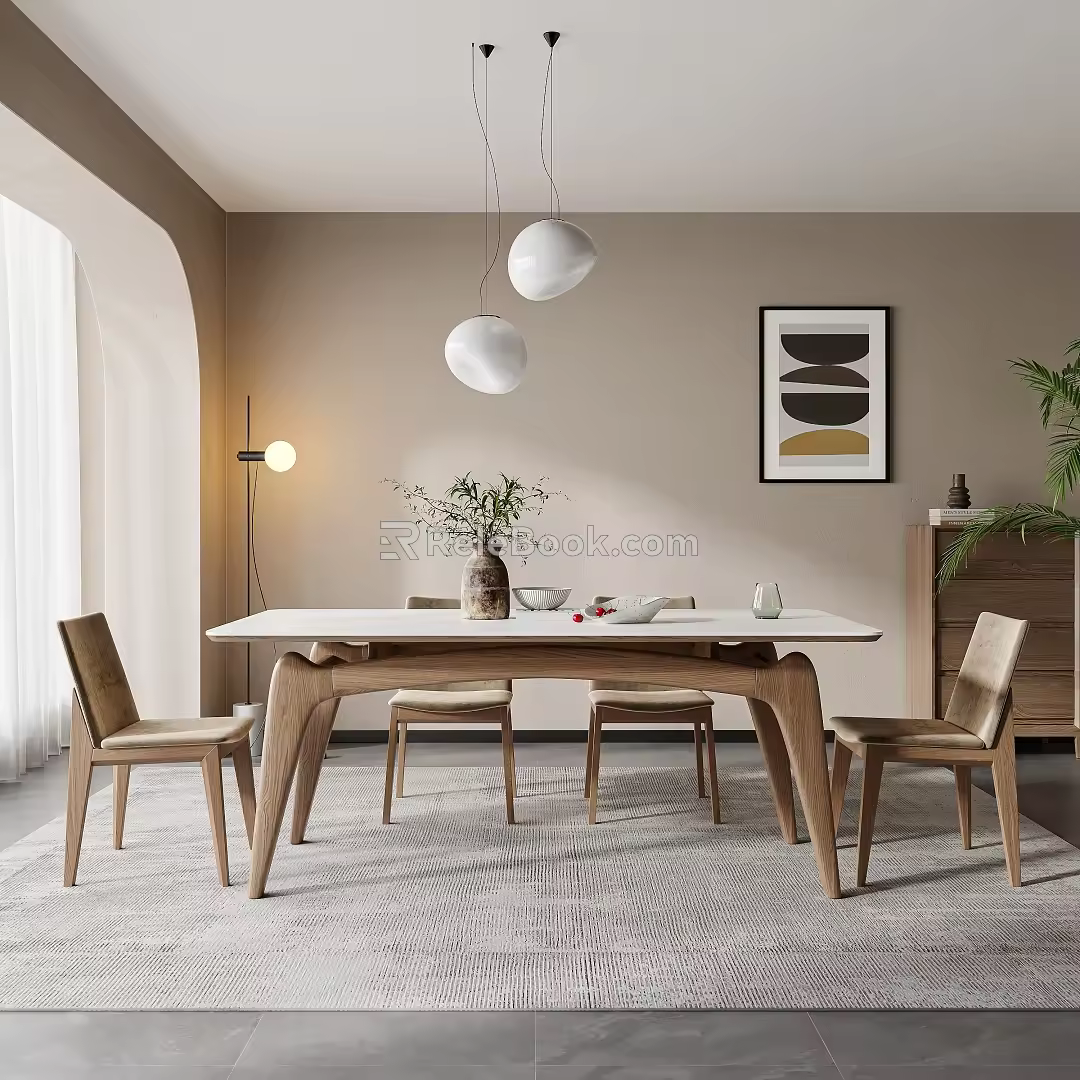 Quiet table and chair combination 3d model