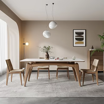 Quiet table and chair combination 3d model